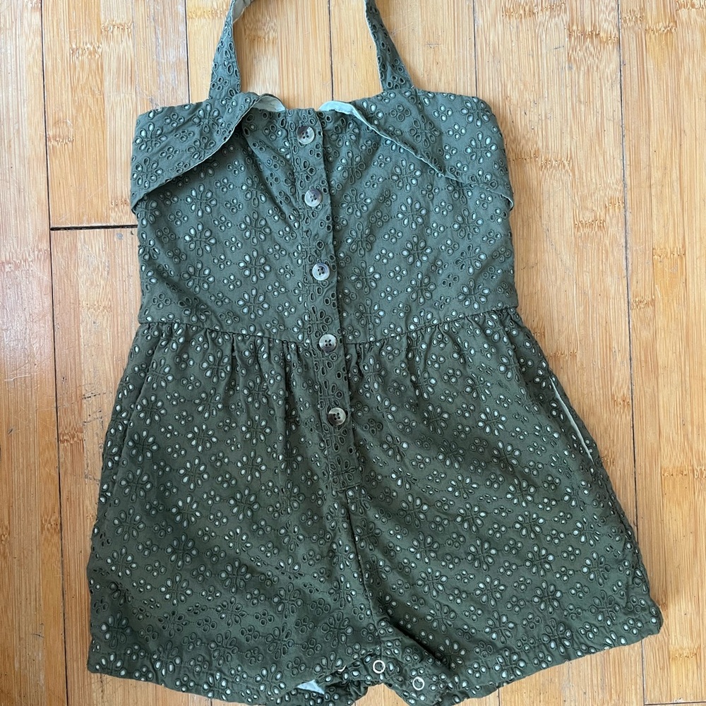 Kate Quinn Forest Green Eyelet Romper